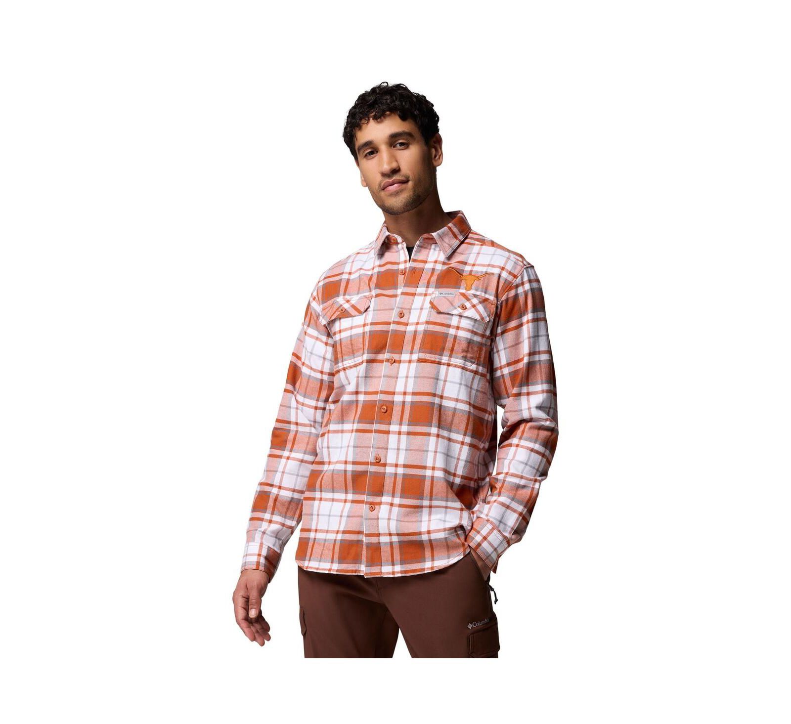 Мужская фланелевая рубашка Columbia Texas Longhorns с длинным рукавом