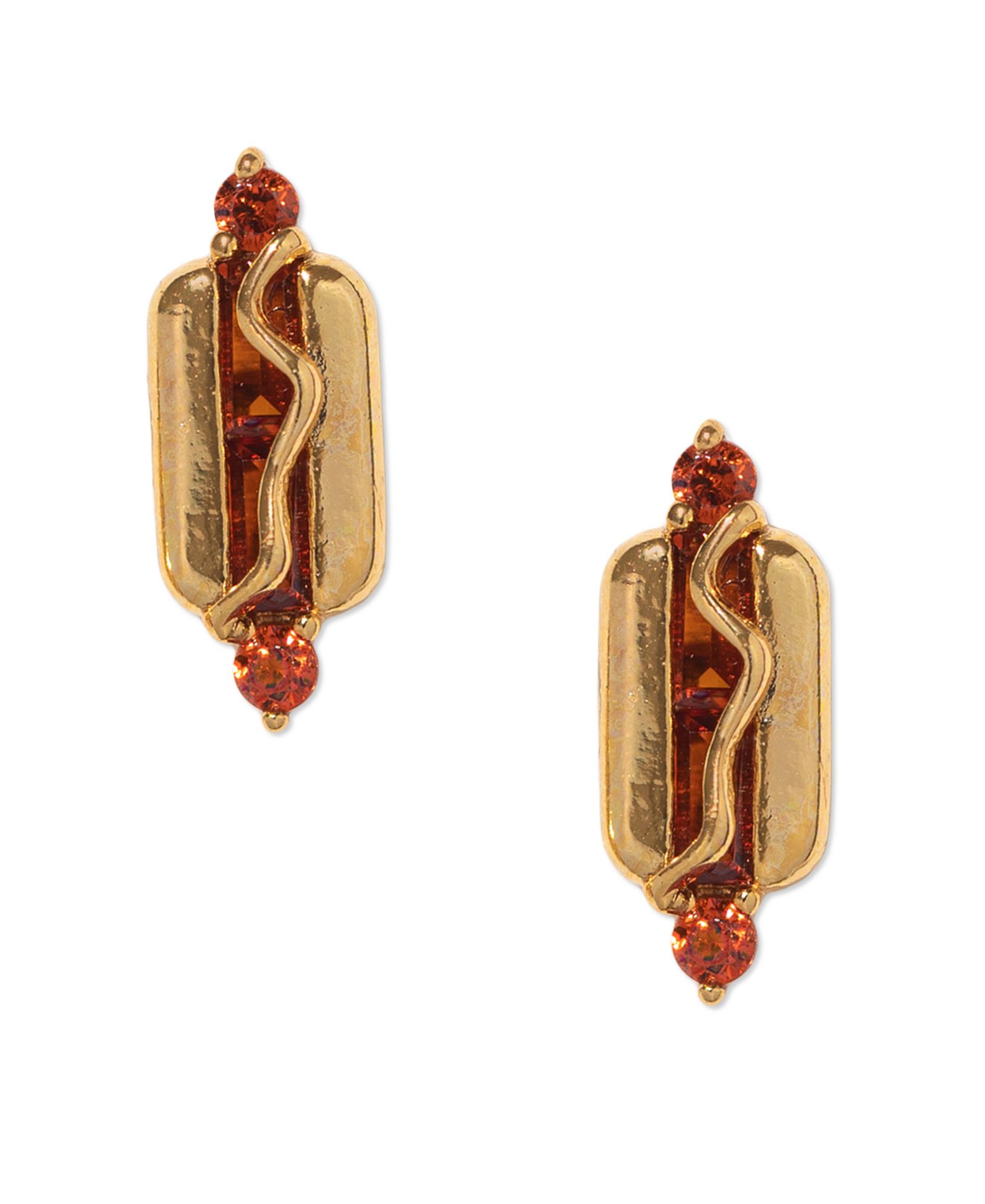 Girls Crew Crystal Hot Dog Studs