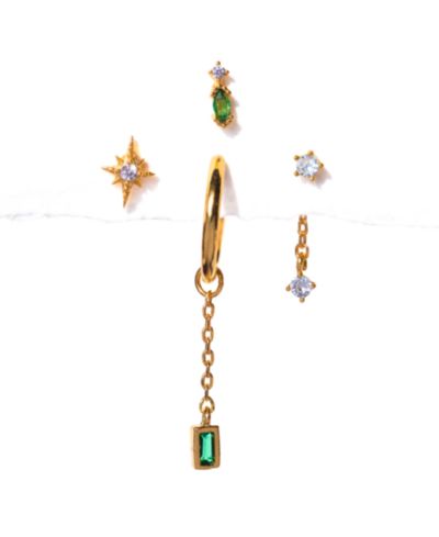 Детский набор сменных сережек Girls Crew Crystal Emerald Dreamscape