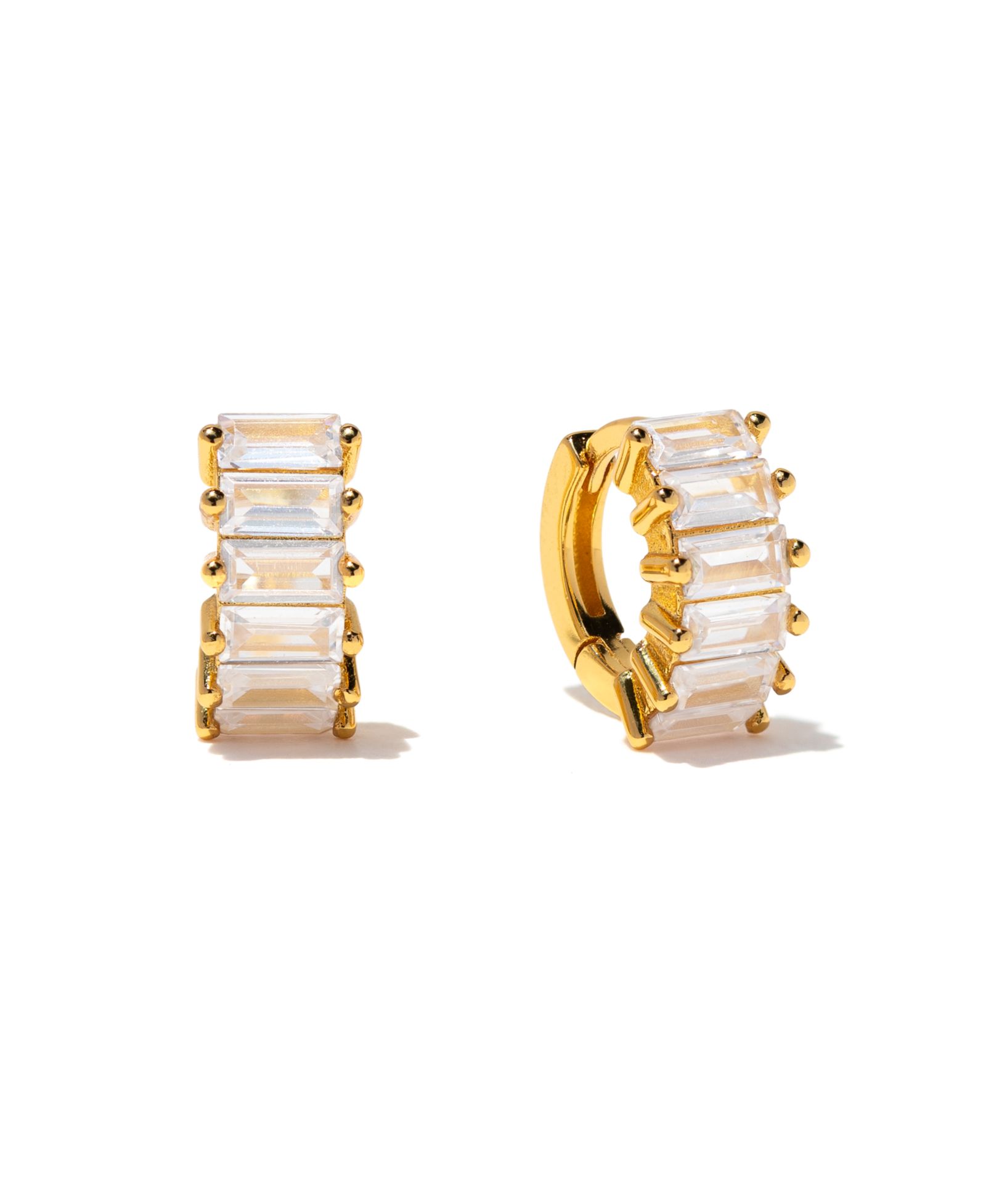 Детские серьги-кольца Girls Crew Crystal Bling Baguette Huggie Hoops