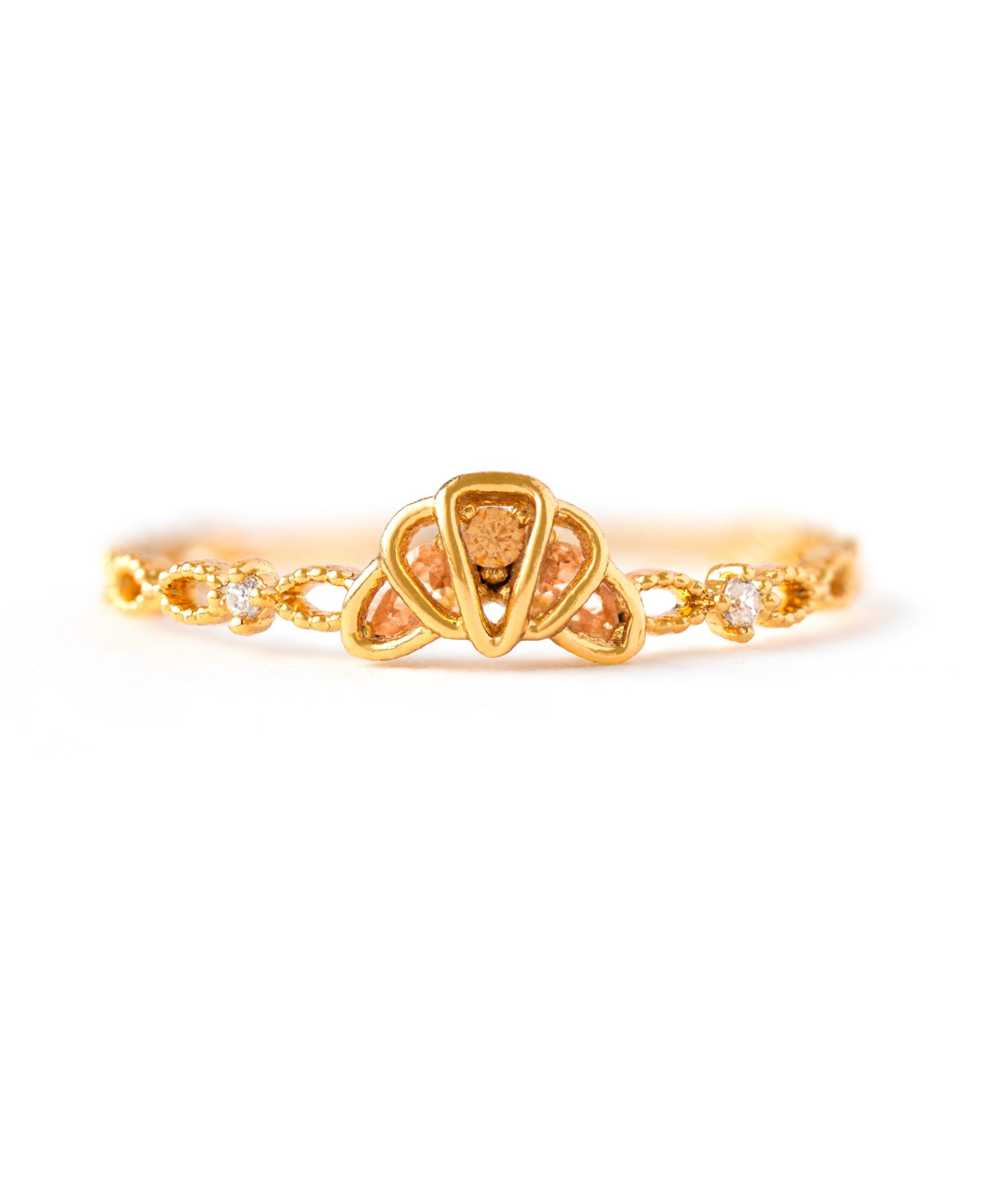 Girls Crew Crystal Croissant Ring