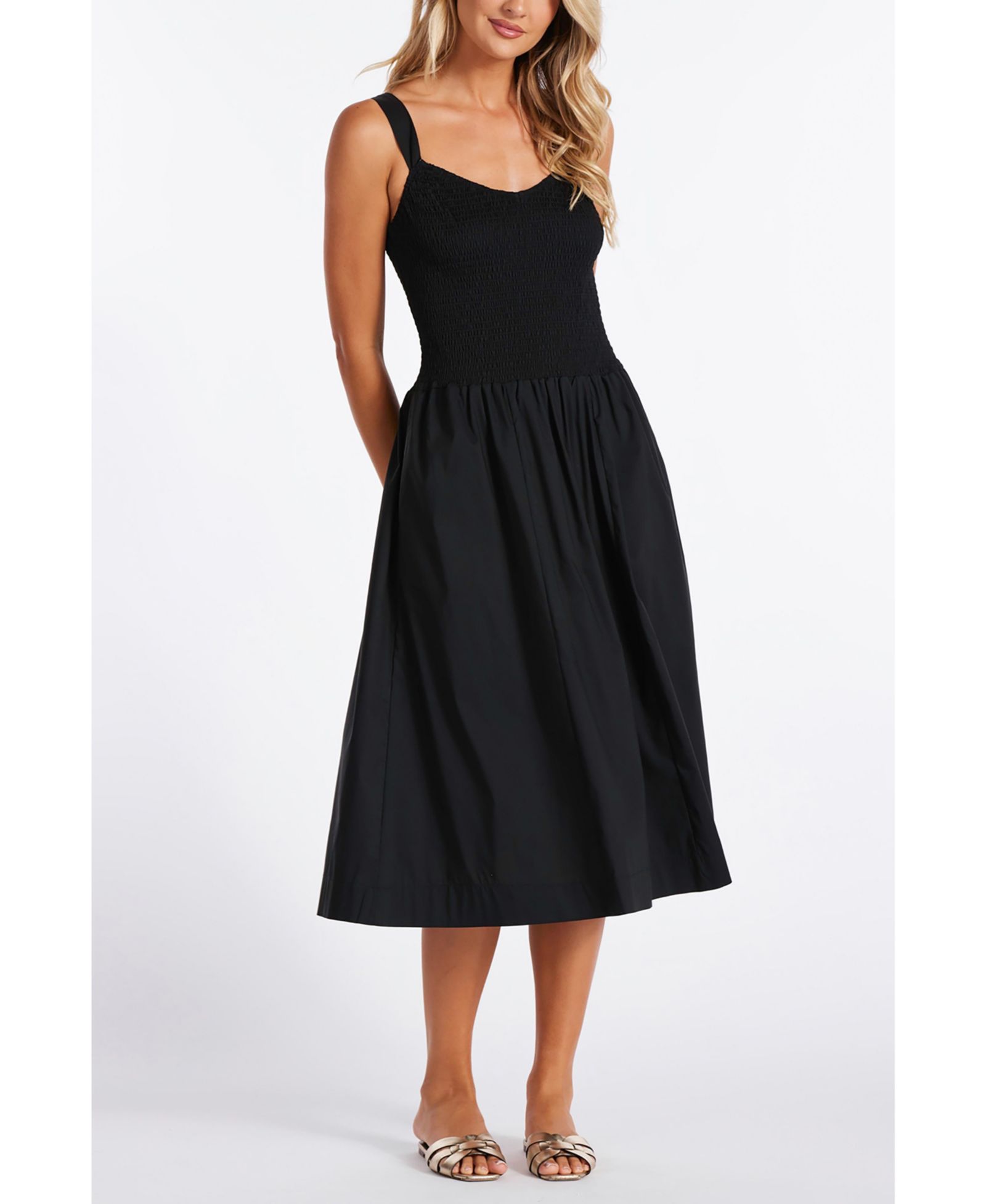 Женский Bishop + Young Corsica Smocked Poplin Dress