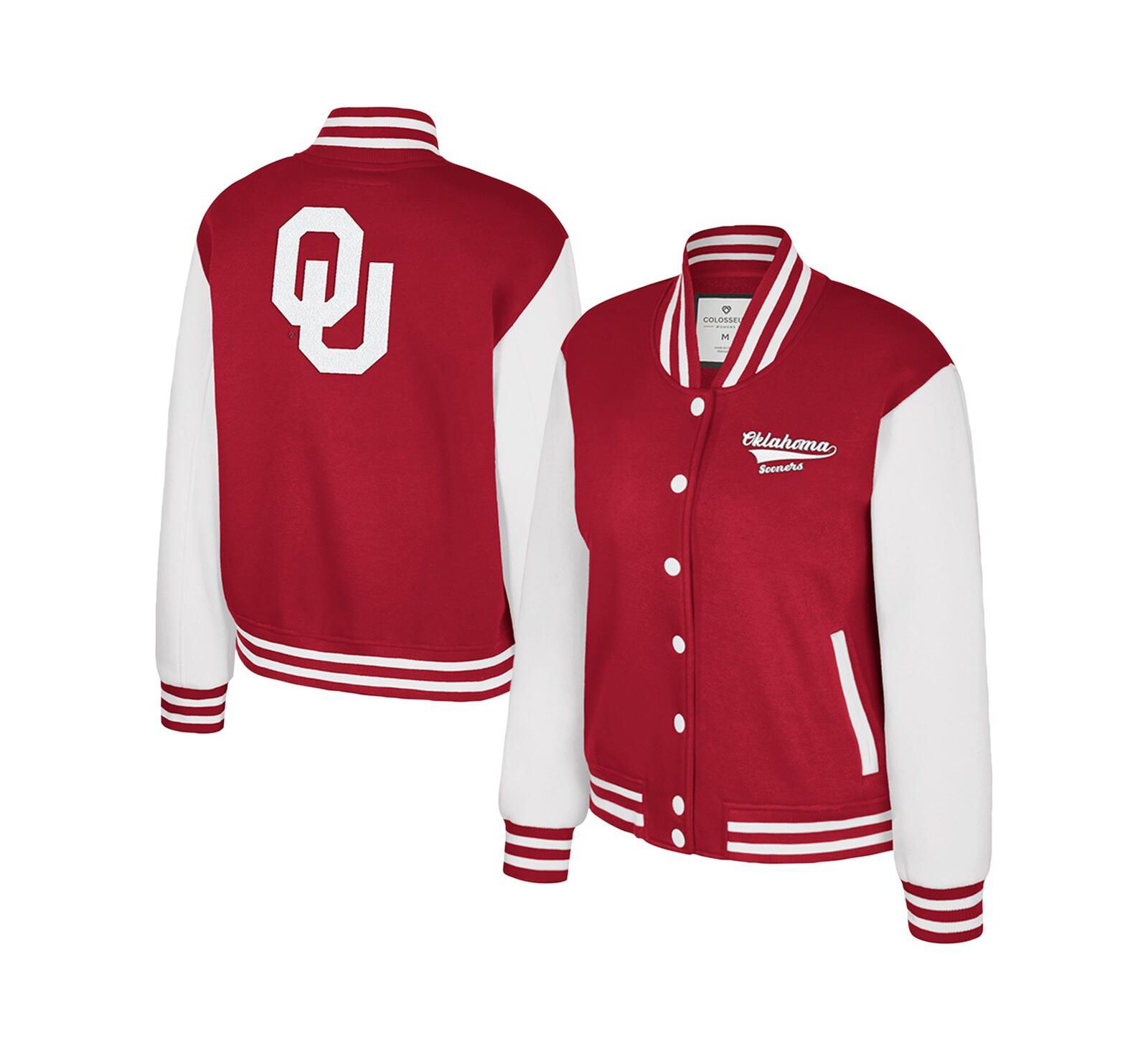 Женская флисовая куртка Colosseum Crimson Oklahoma Sooners French Baguette Full Snap