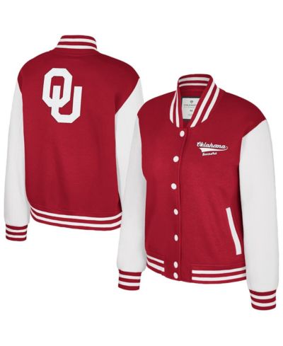 Женская флисовая куртка Colosseum Crimson Oklahoma Sooners French Baguette Full Snap