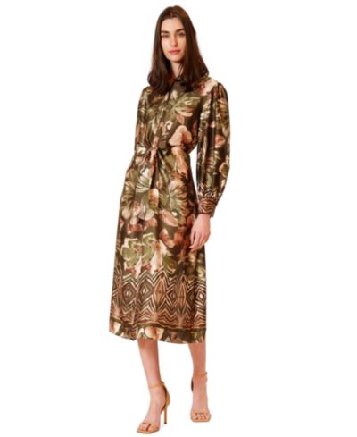 julia jordan Women's Long-Sleeve Midi Shirtdress