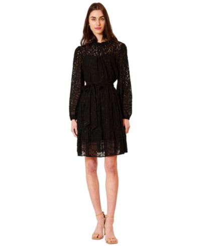 julia jordan Women's Mock Neck Lace Short Dress