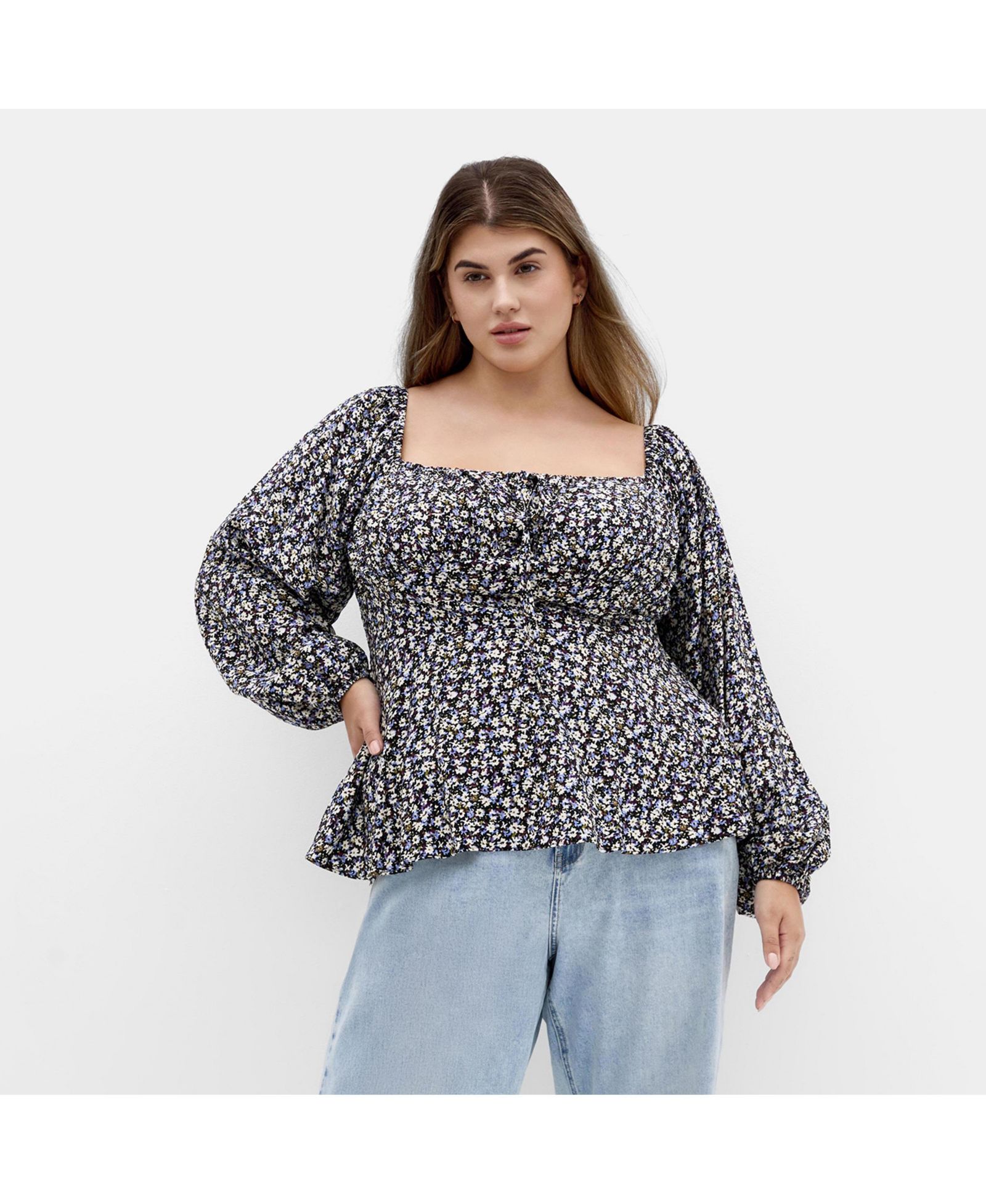 CITY CHIC Plus Size Gigi Long Sleeve Daisy Print Top