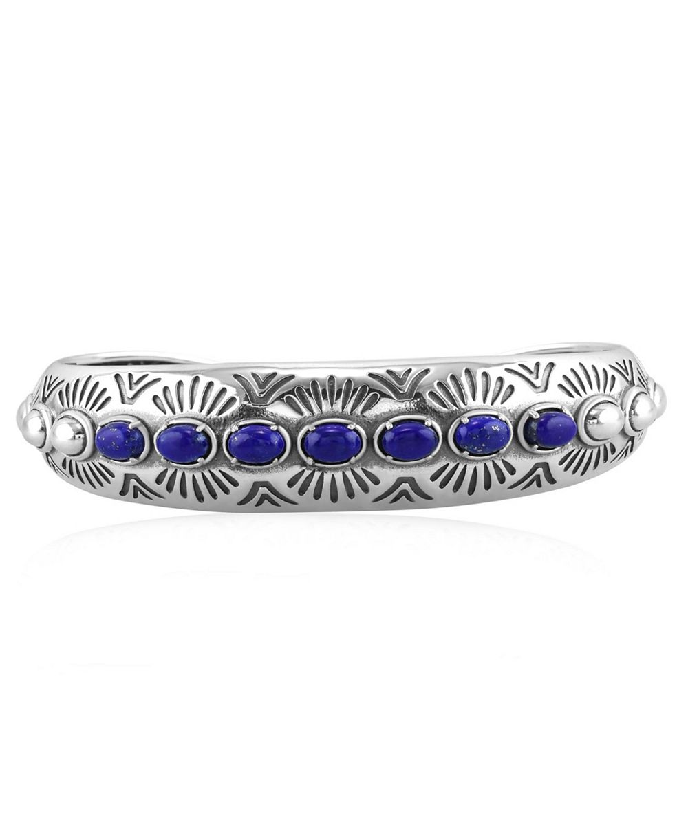 Браслет American West Jewelry Sterling Silver Lapis Gemstone Cuff, Small