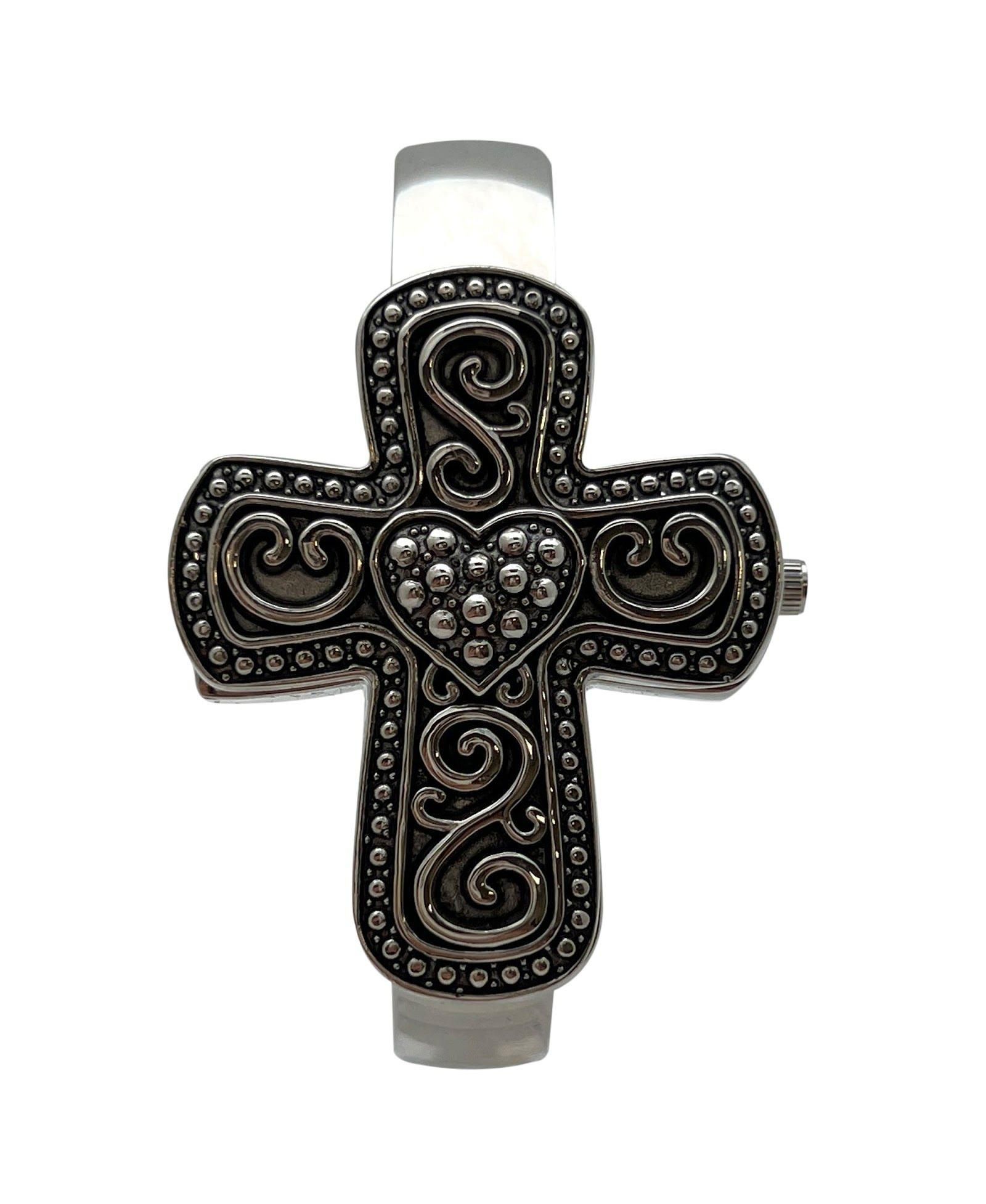 Женские часы Olivia Pratt Silver Cross Shape Bangle
