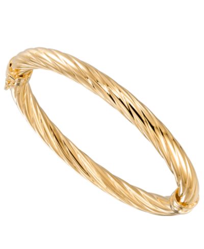 Браслет с текстурой веревки из желтого золота 18k поверх стерлингового серебра