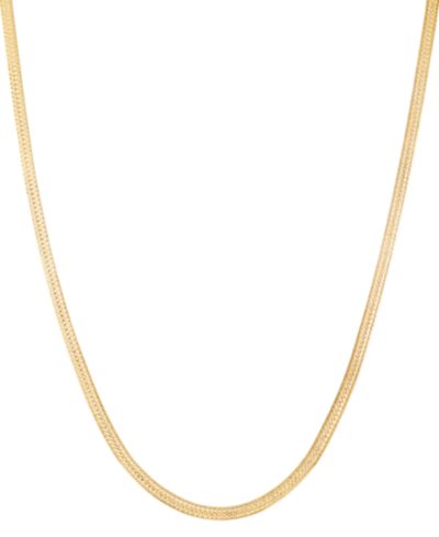 Ожерелье Macy's Diamond Cut Herringbone Extender в 18k Yellow Gold Over Sterling Silver