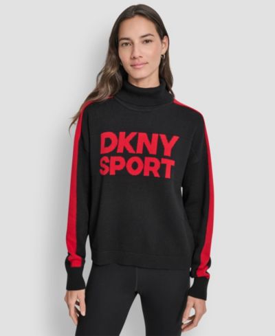 Женский джемпер DKNY с жаккардовым логотипом и длинными рукавами