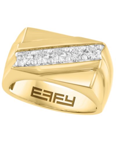 Кольцо EFFY Collection Men's Lab Grown Diamond в 14k Gold over Silver (7/8 ct. t.w.)
