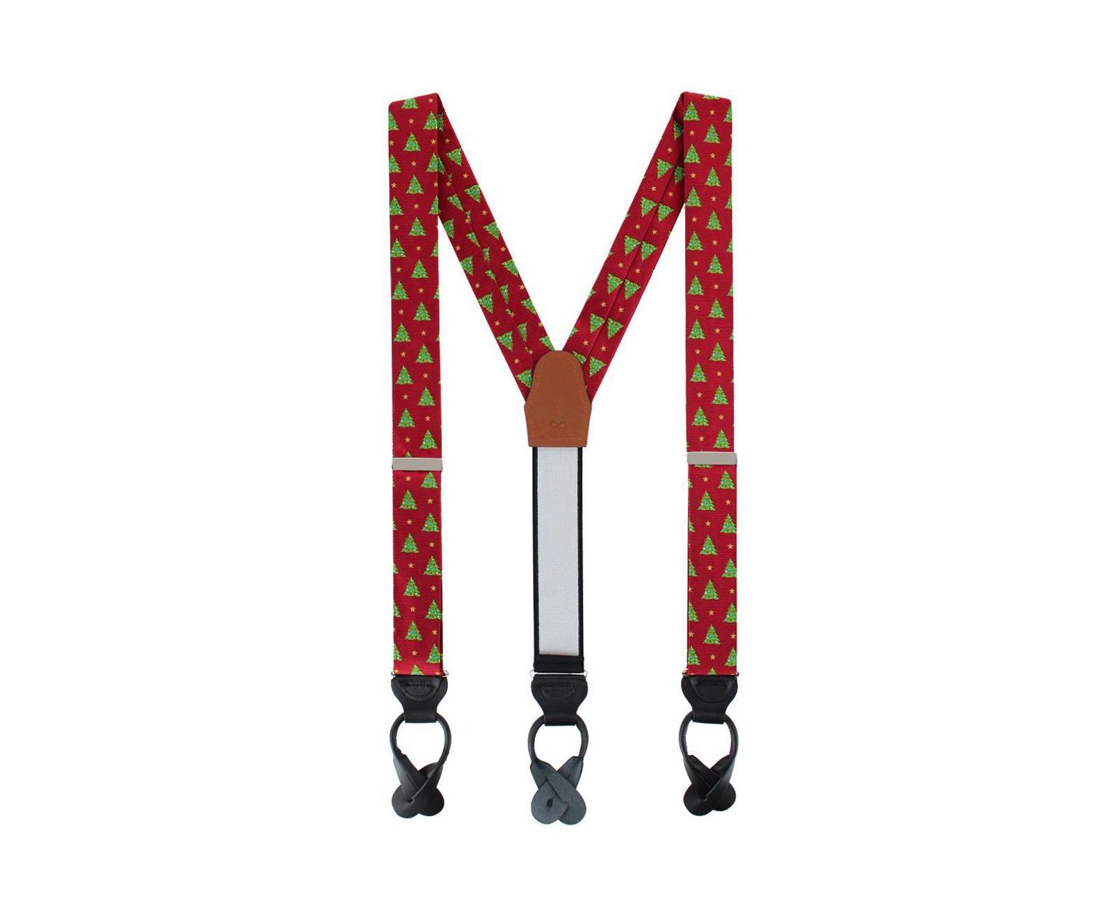 TRAFALGAR Men's Oh Christmas Tree Novelty Silk Button End Suspenders
