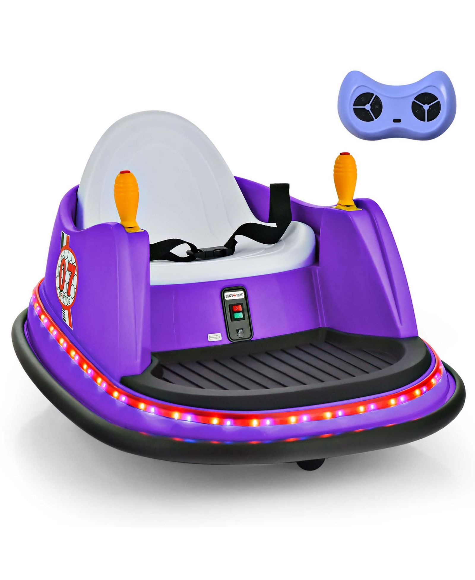 Детская машинка на радиоуправлении Costway 12V Vehicle 360degree(s) Spin Race Toy Bumper Car