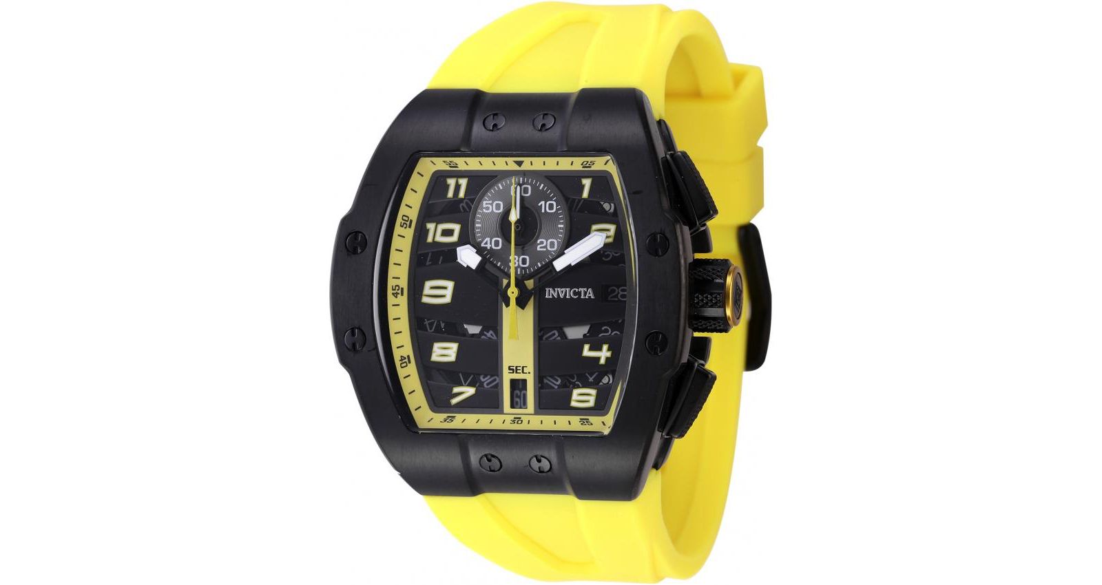 Invicta Men's 47371 Invicta Racing Quartz Multifunction Black, Yellow Dial Watch