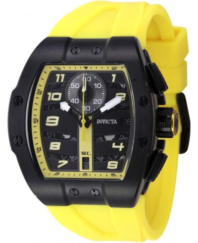 Invicta Men's 47371 Invicta Racing Quartz Multifunction Black, Yellow Dial Watch
