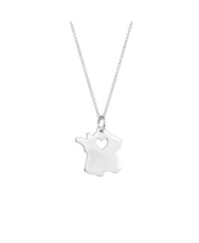 Подвеска Love France Map Heart Sterling