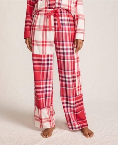 Lands' End Women's Flannel Patchwork Wide Leg Sleep Pants