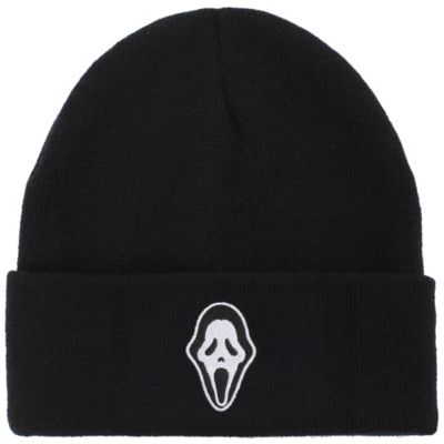 Ghostface Men's Embroidered Face Logo On Black Cuff Beanie