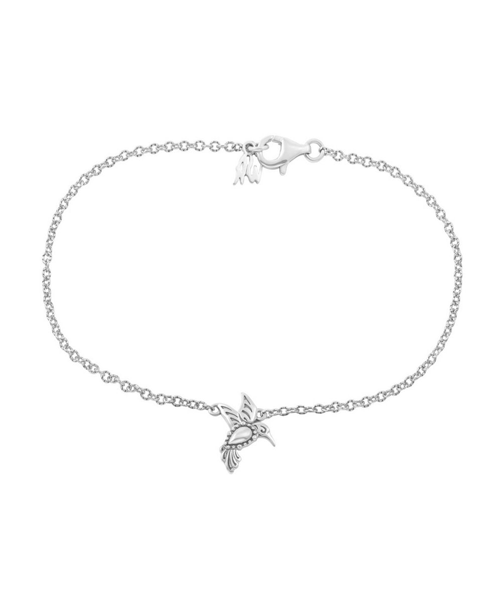 American West Jewelry Sterling Silver Hummingbird Anklet,  11 Inches