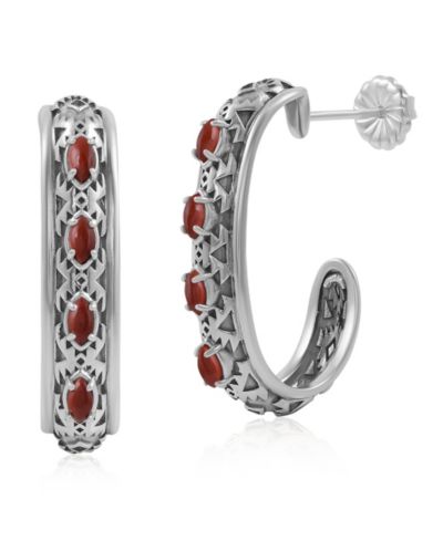 American West Jewelry Серьги-кольца J-Hoop из стерлингового серебра