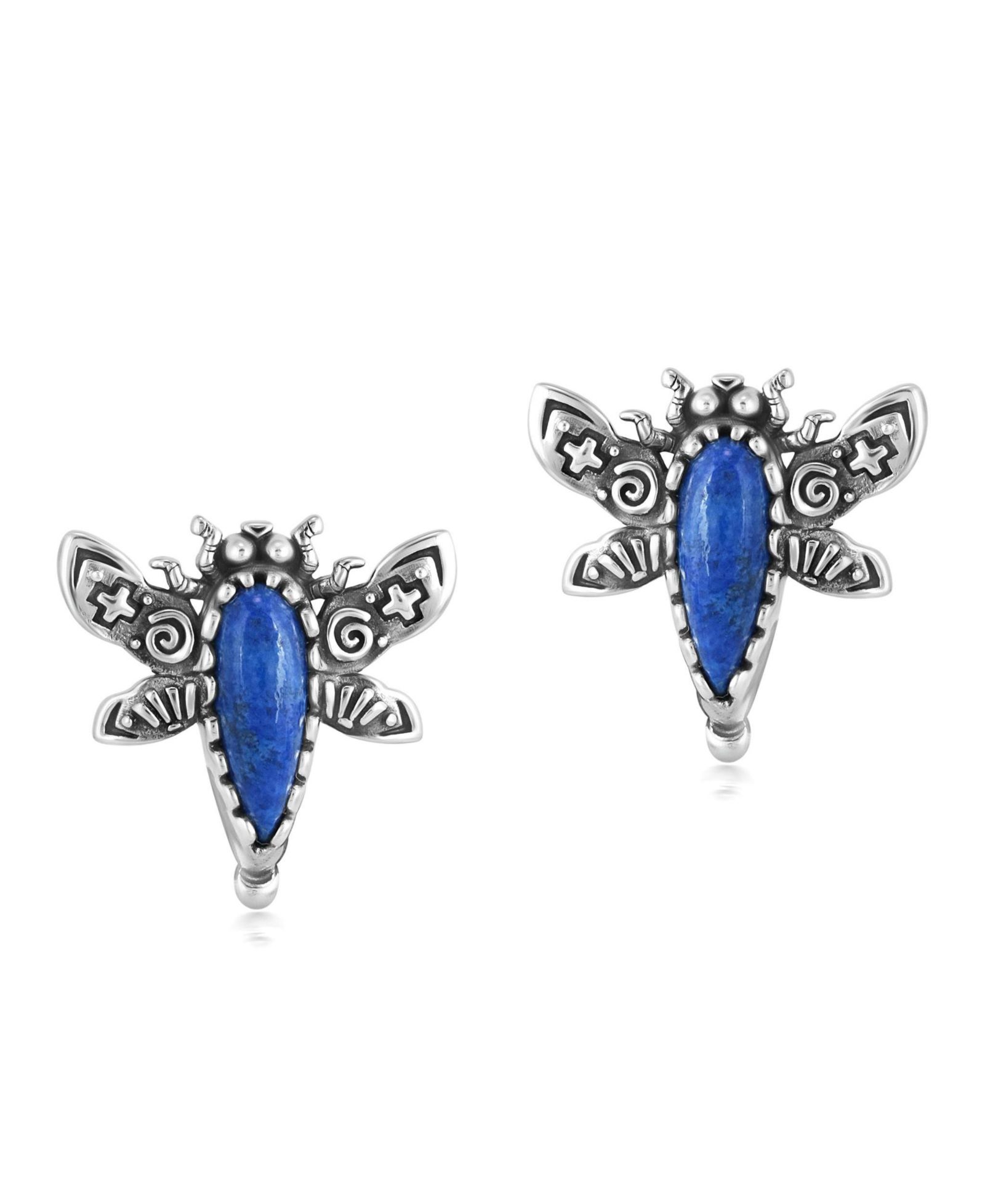 Серьги-гвоздики American West Jewelry Sterling Denim Lapis Dragonfly