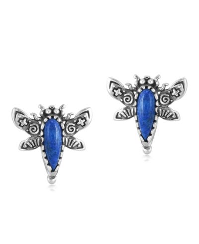 Серьги-гвоздики American West Jewelry Sterling Denim Lapis Dragonfly