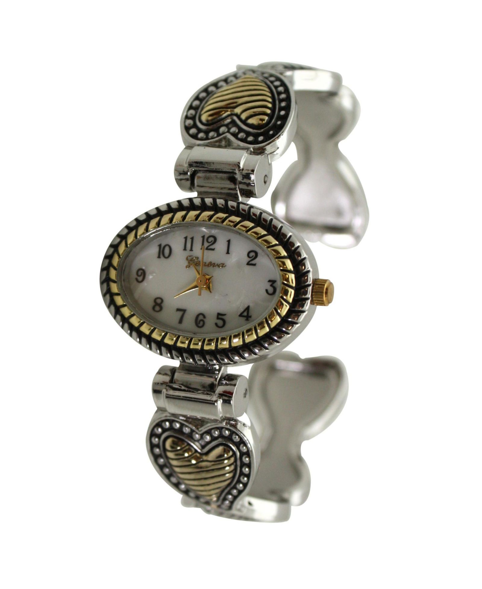 Olivia Pratt Two Tone Heart Details Bangle Women Watch
