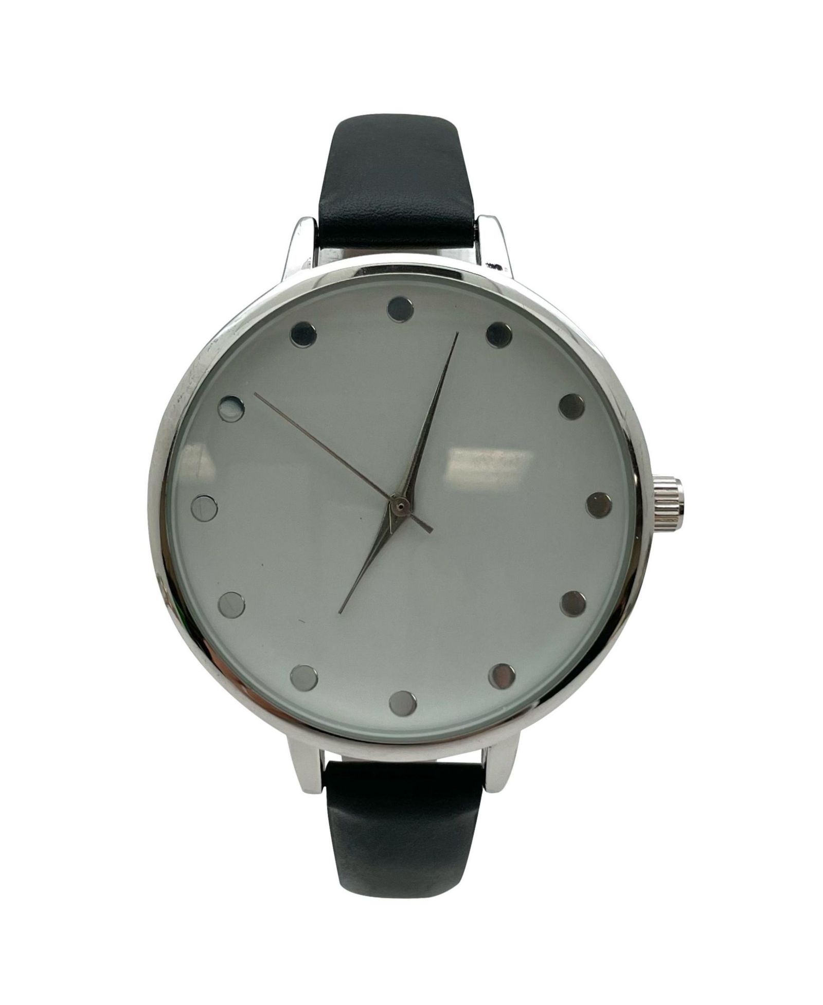 Olivia Pratt Solid Vibrant Color Everyday Faux Leather Women Watch, Black