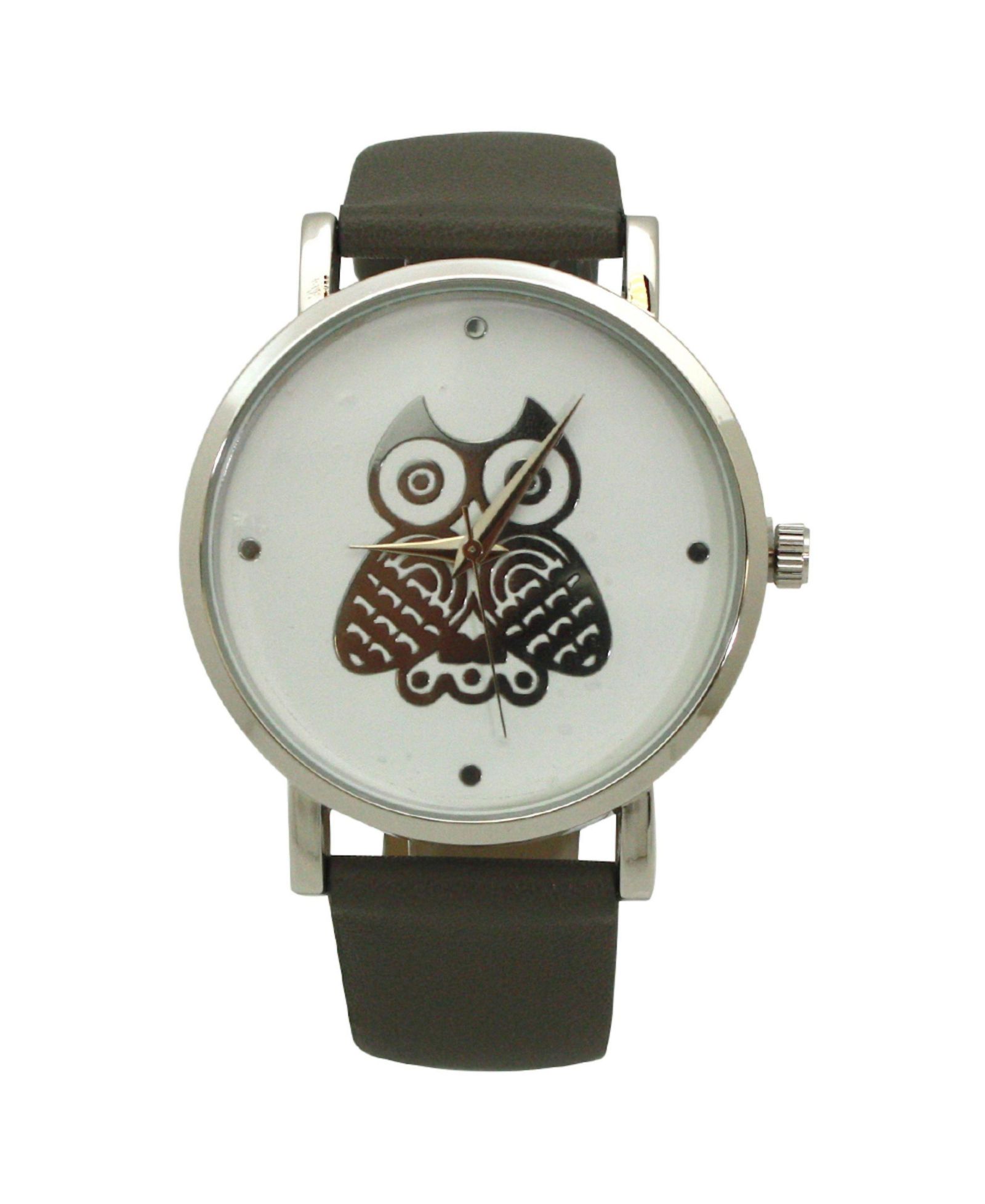 Часы Olivia Pratt GREY OWL LEATHER STRAP WATCH