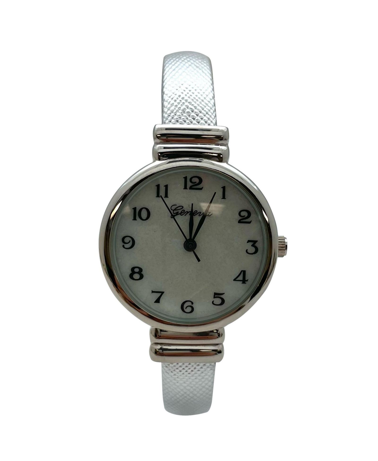 Olivia Pratt Metallic Colors Everyday Minimalist Bangle Women Watch, Silver