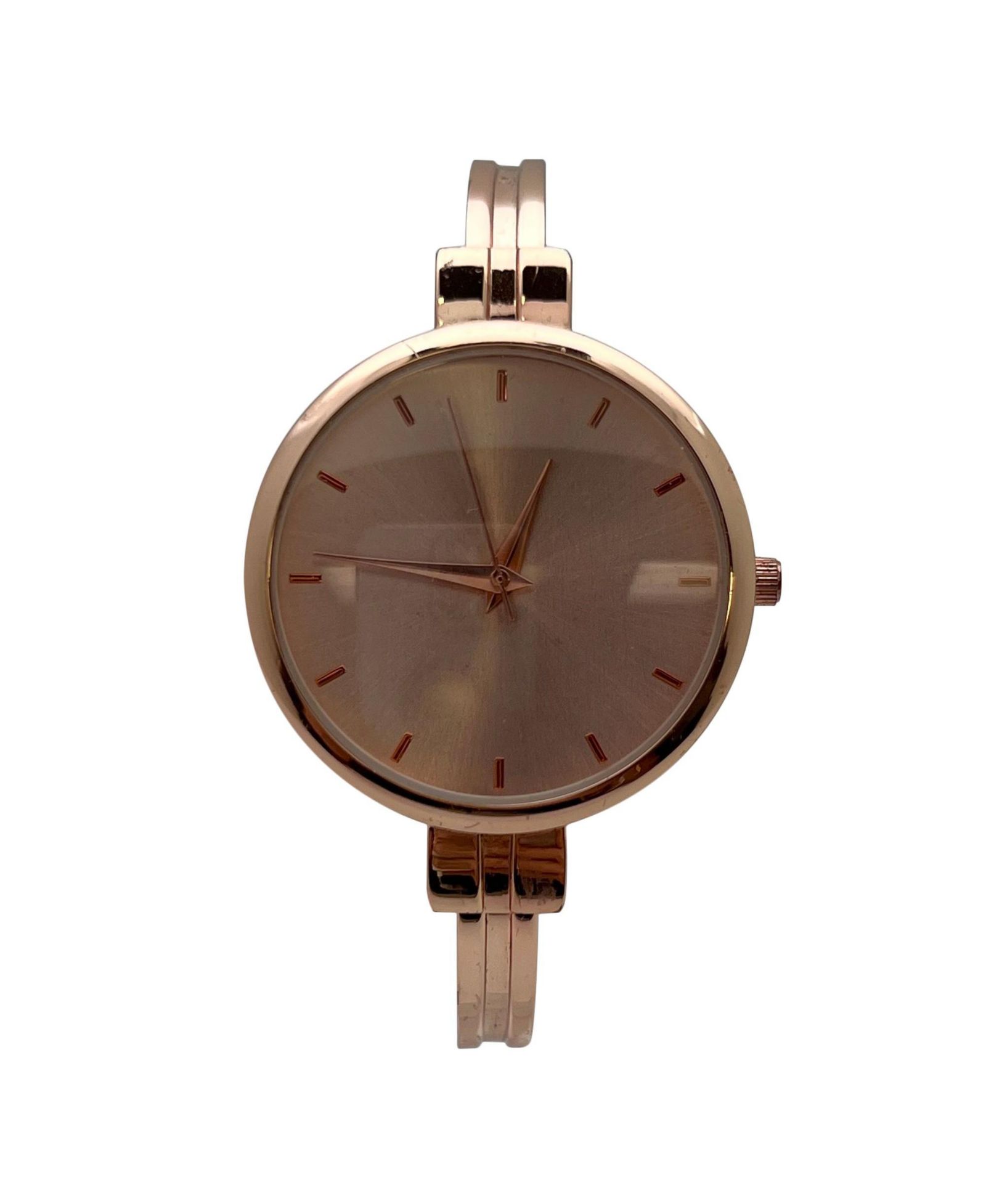 Olivia Pratt Rose Gold Big Face Minimalist Bezel Bangle Women Watch
