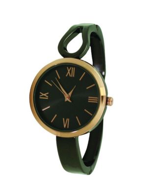 Olivia Pratt Gunmetal Rose Gold Olivia Pratt Shape Every Day Two Tone Metal Bangle Watch