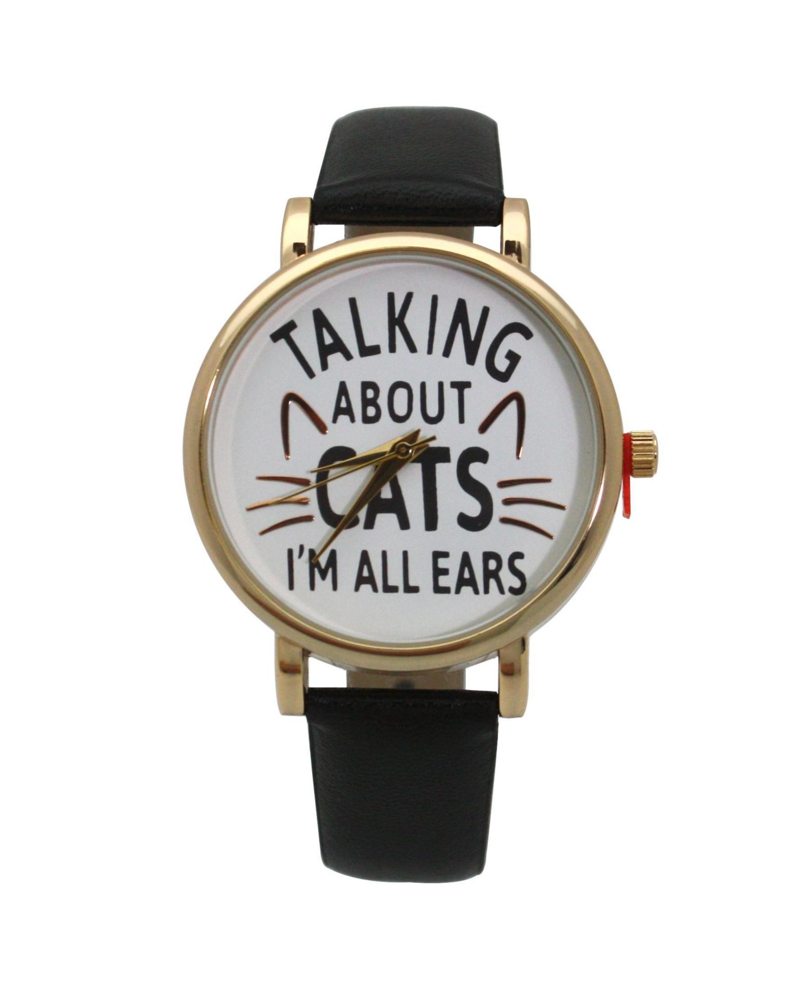 Часы Olivia Pratt BLACK TALKING ABOUT CATS Leather Strap
