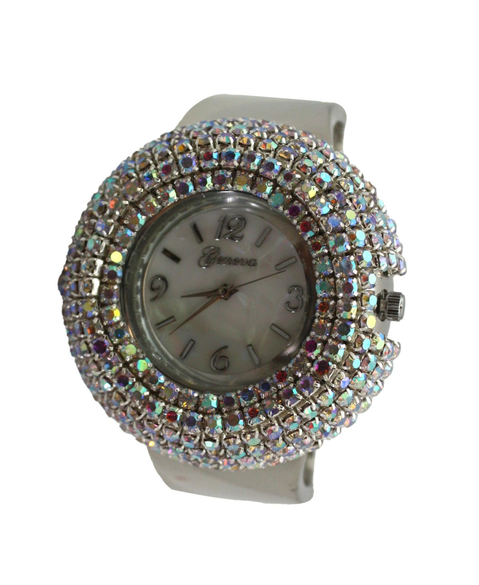 Женские часы Olivia Pratt Silver Sparkle Rhinestones Chunky Bangle