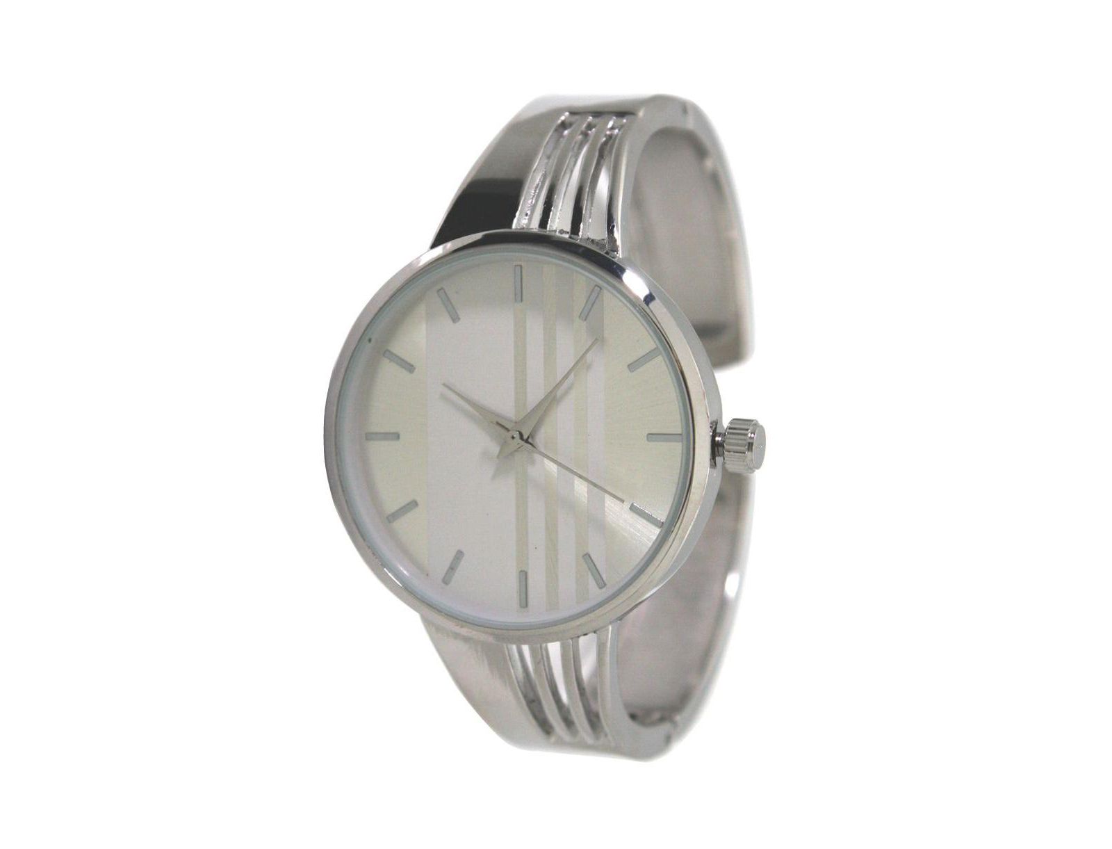 Часы Olivia Pratt Silver Modern Stripped Design Bangle Watch