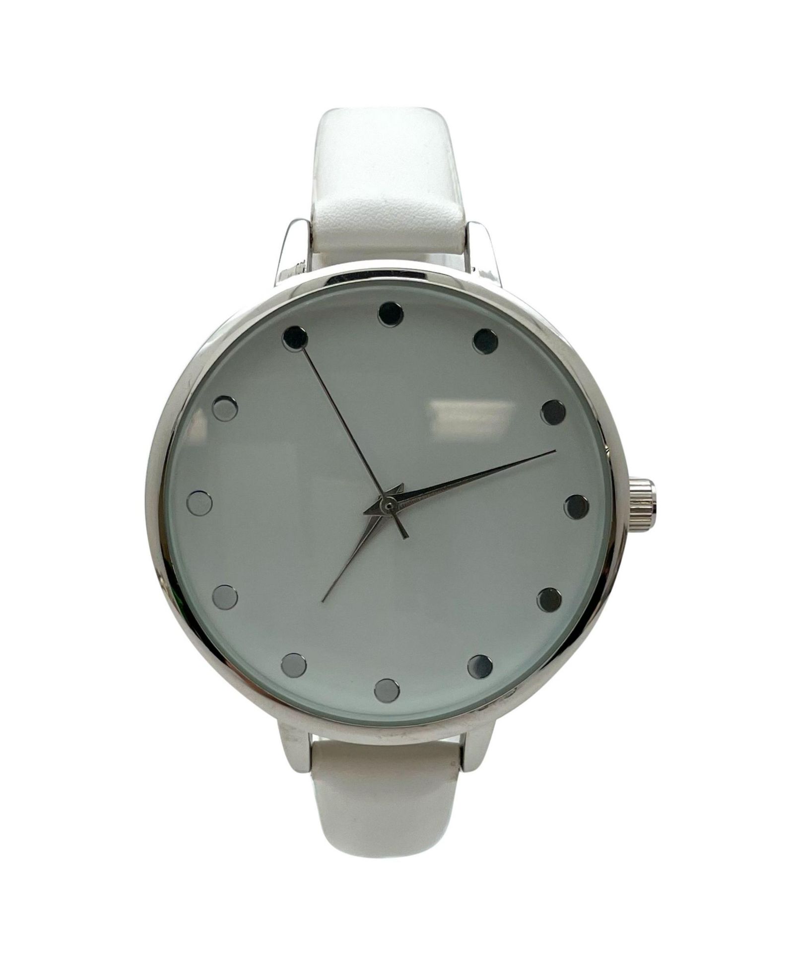Olivia Pratt Solid Vibrant Color Everyday Faux Leather Women Watch, White