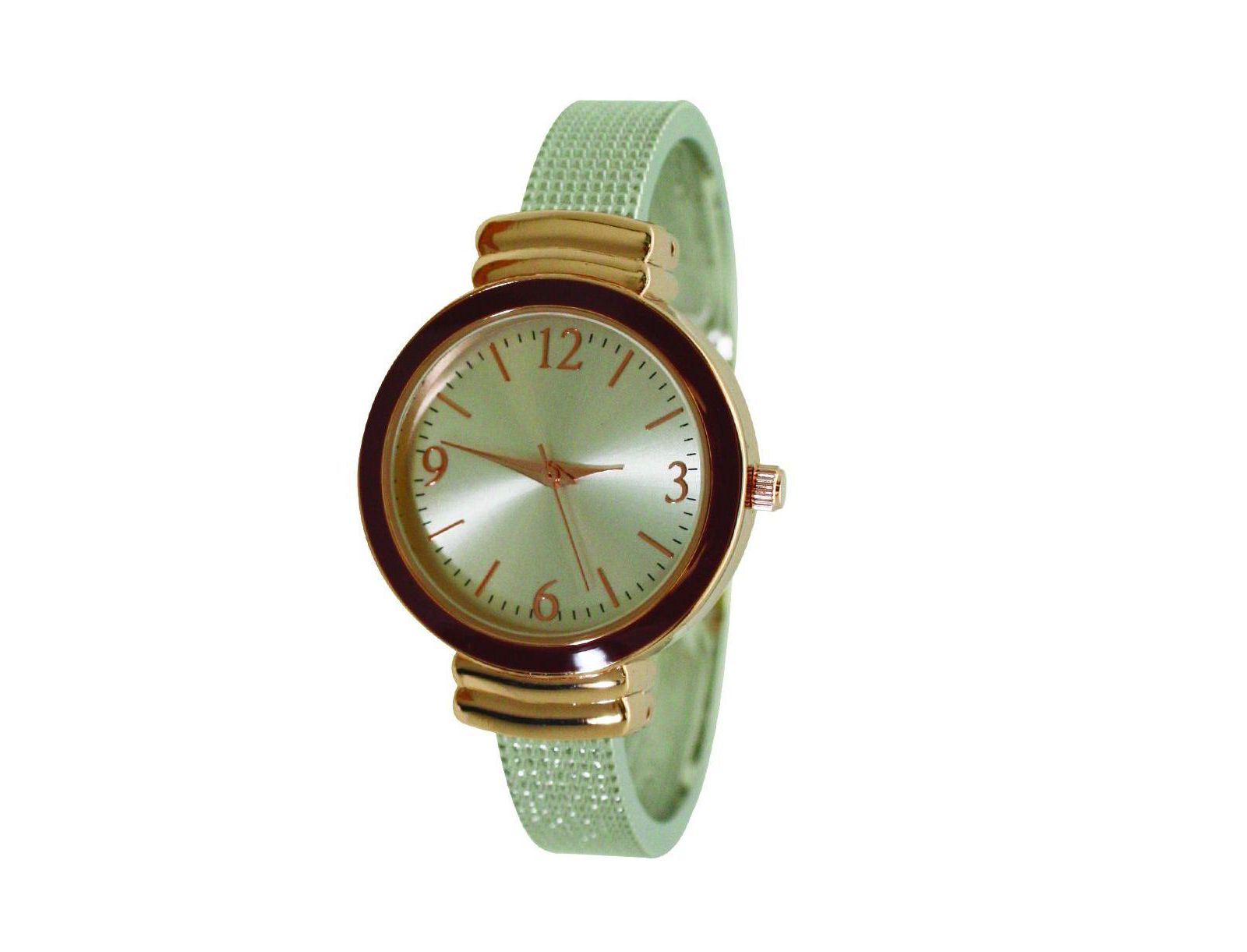 Silver Rose Gold Olivia Pratt Every Day Textured Metal Bangle Watch