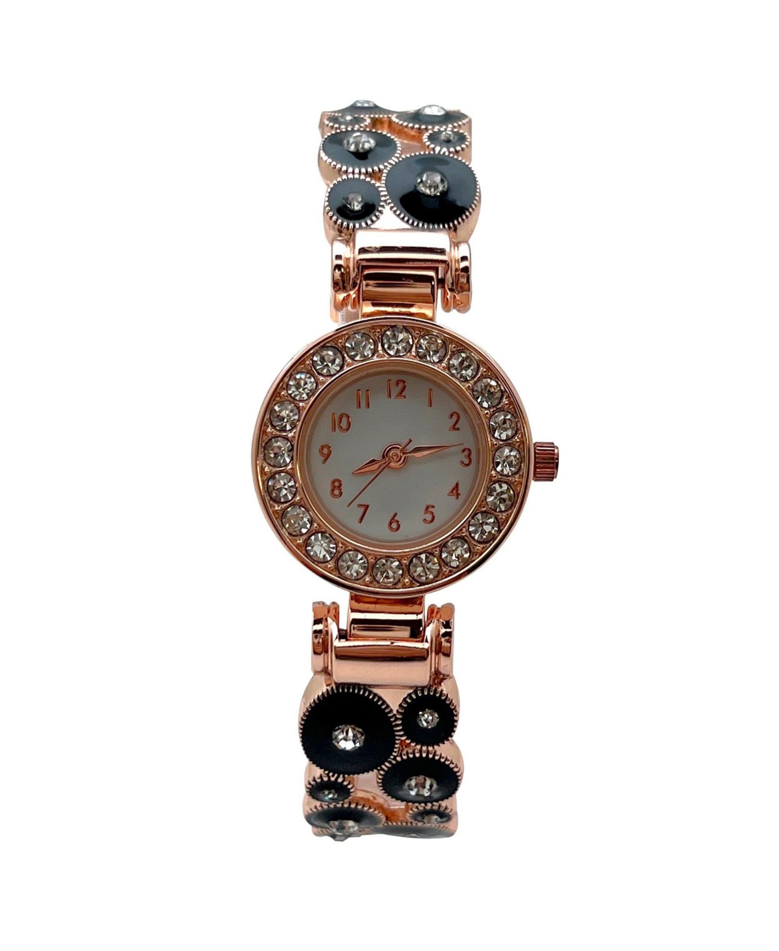 Женские часы Olivia Pratt Black Rose Gold Round Shape