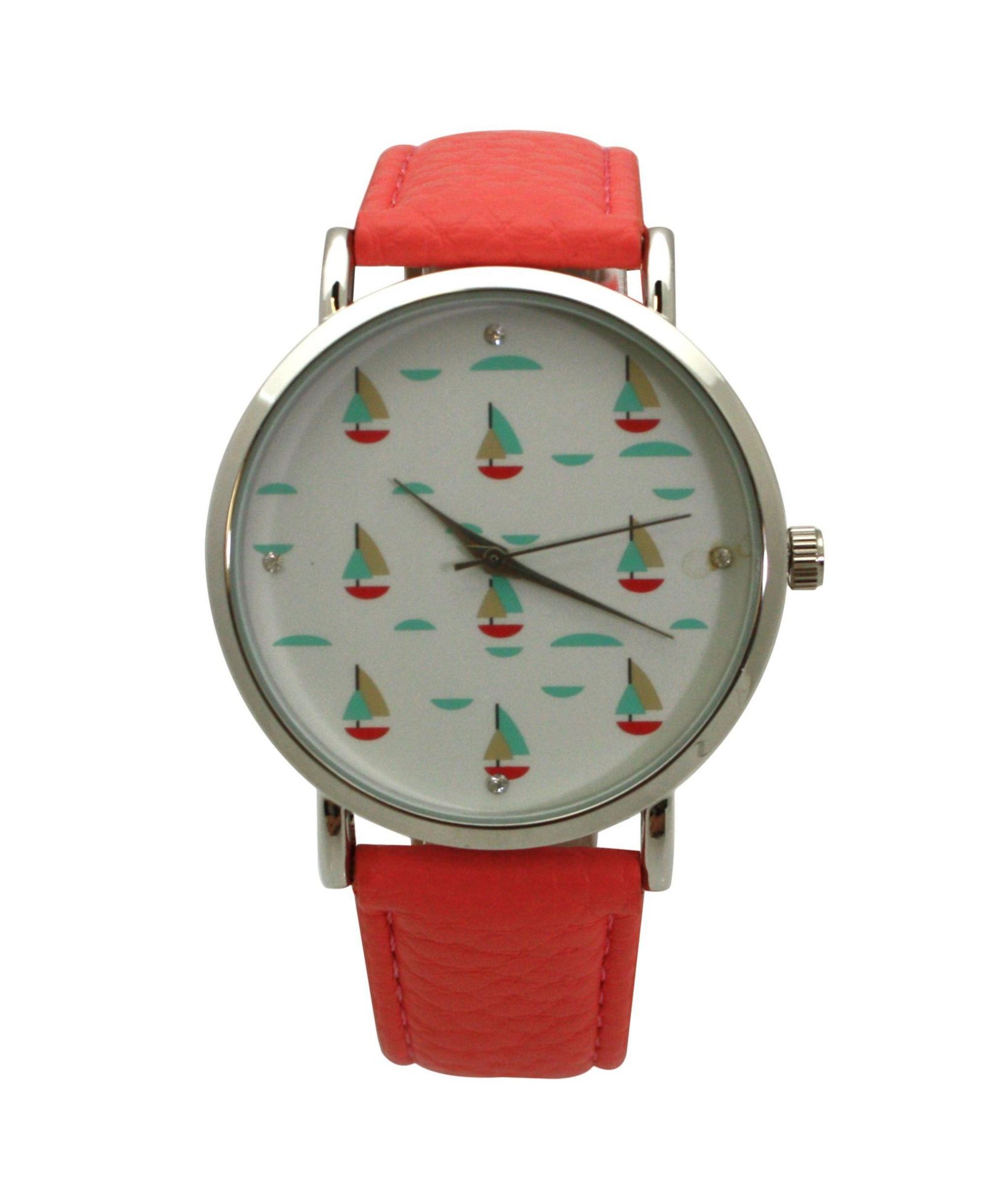 Женские часы Olivia Pratt Coral Faux Leather Sailing Boats Dial