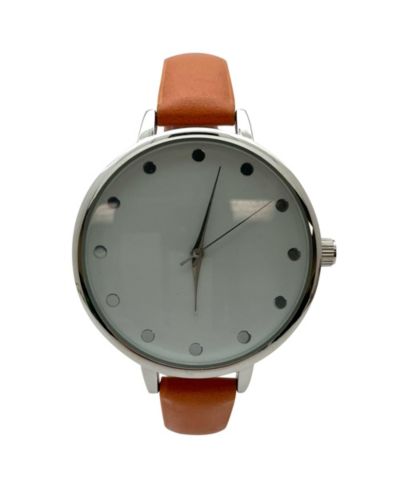 Olivia Pratt Solid Vibrant Color Everyday Faux Leather Women Watch, Orange