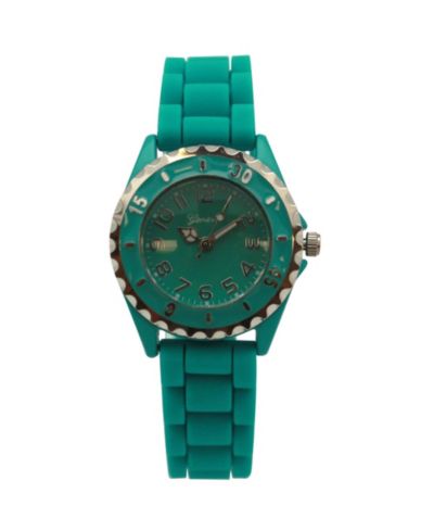 Женские повседневные часы Olivia Pratt Teal Solid Color Silicone Strap