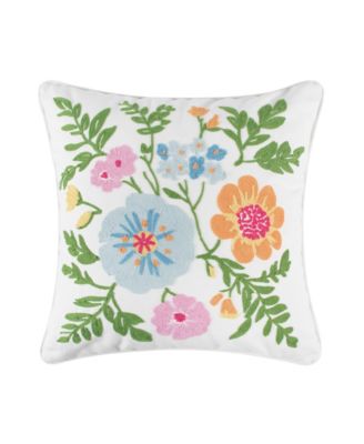 Levtex Blooming Hillside Embroidered Decorative Pillow, 18" x 18"