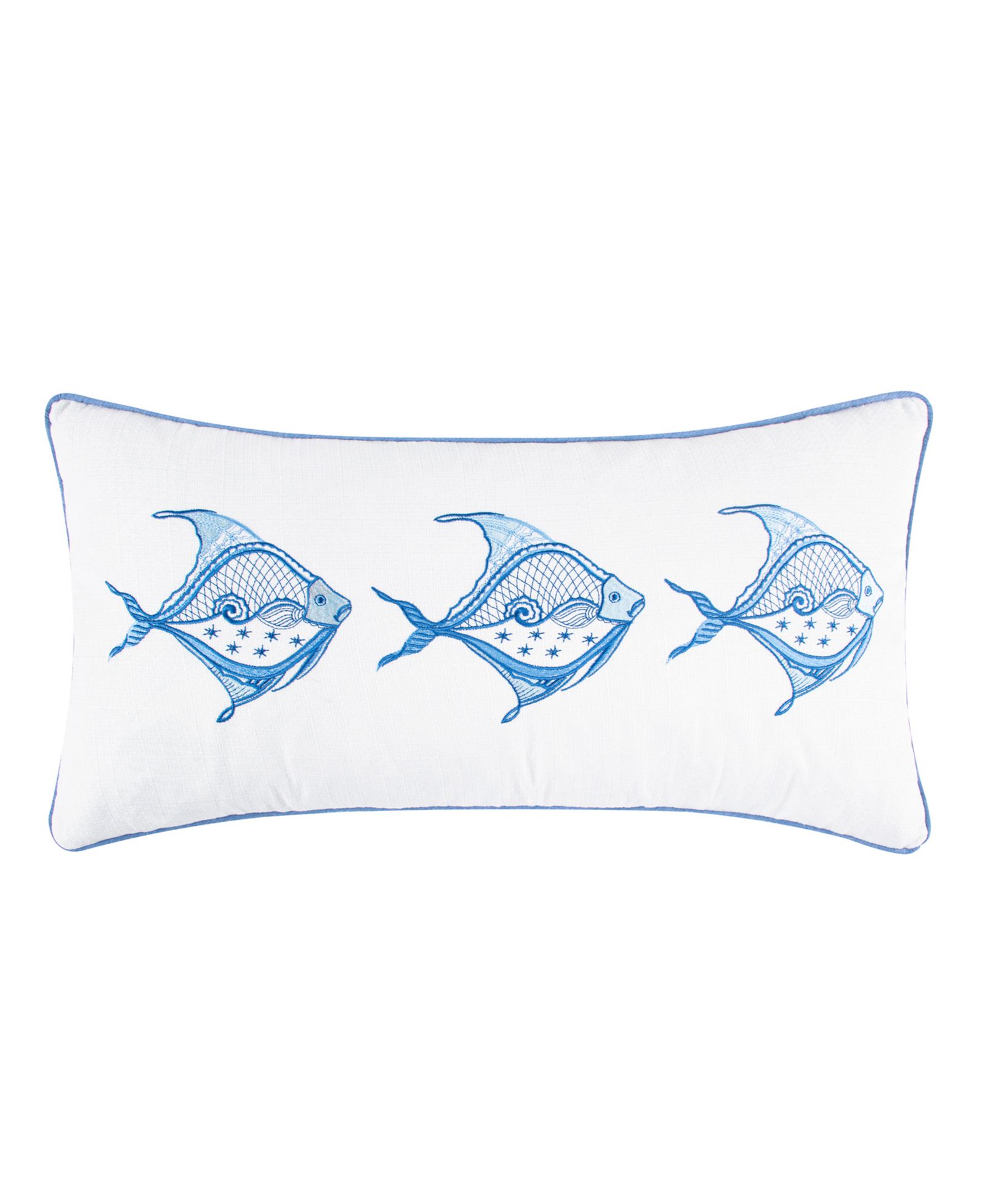 Levtex Batik Ocean Embroidered Decorative Pillow, 12" x 24"