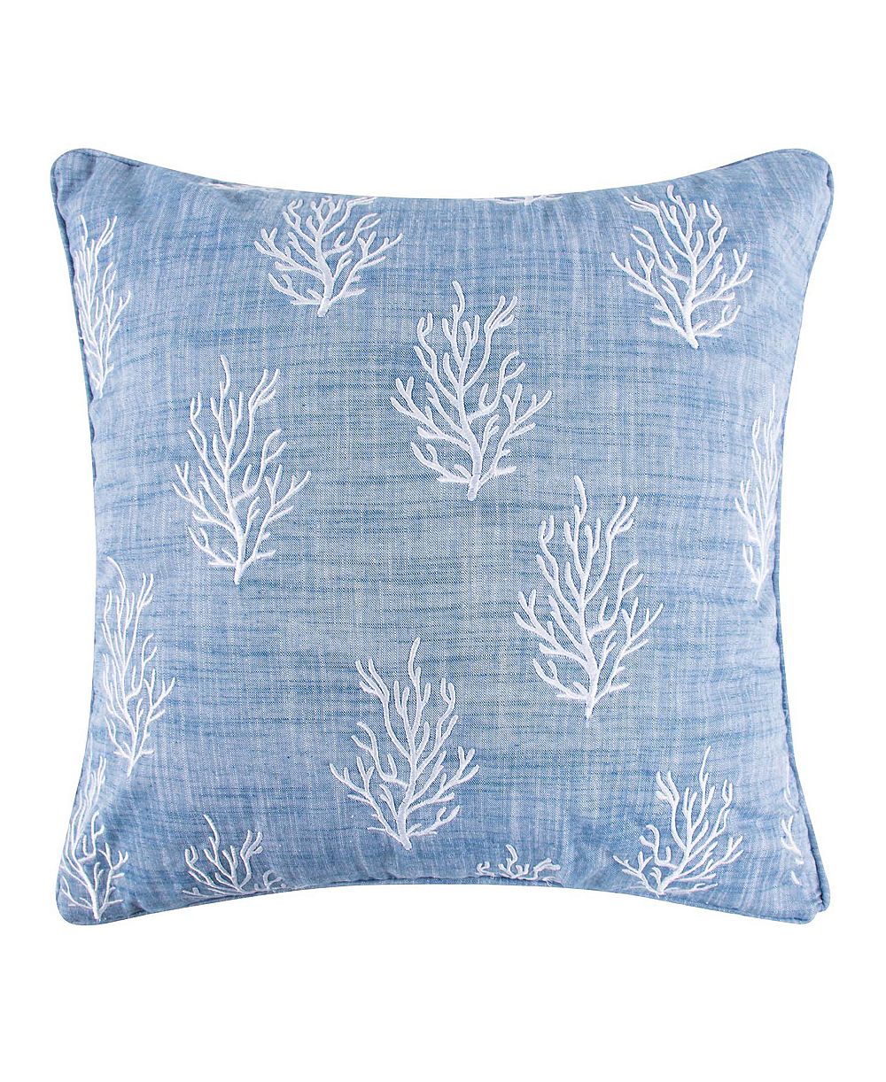 Levtex Batik Ocean Embroidered Decorative Pillow, 18" x 18"