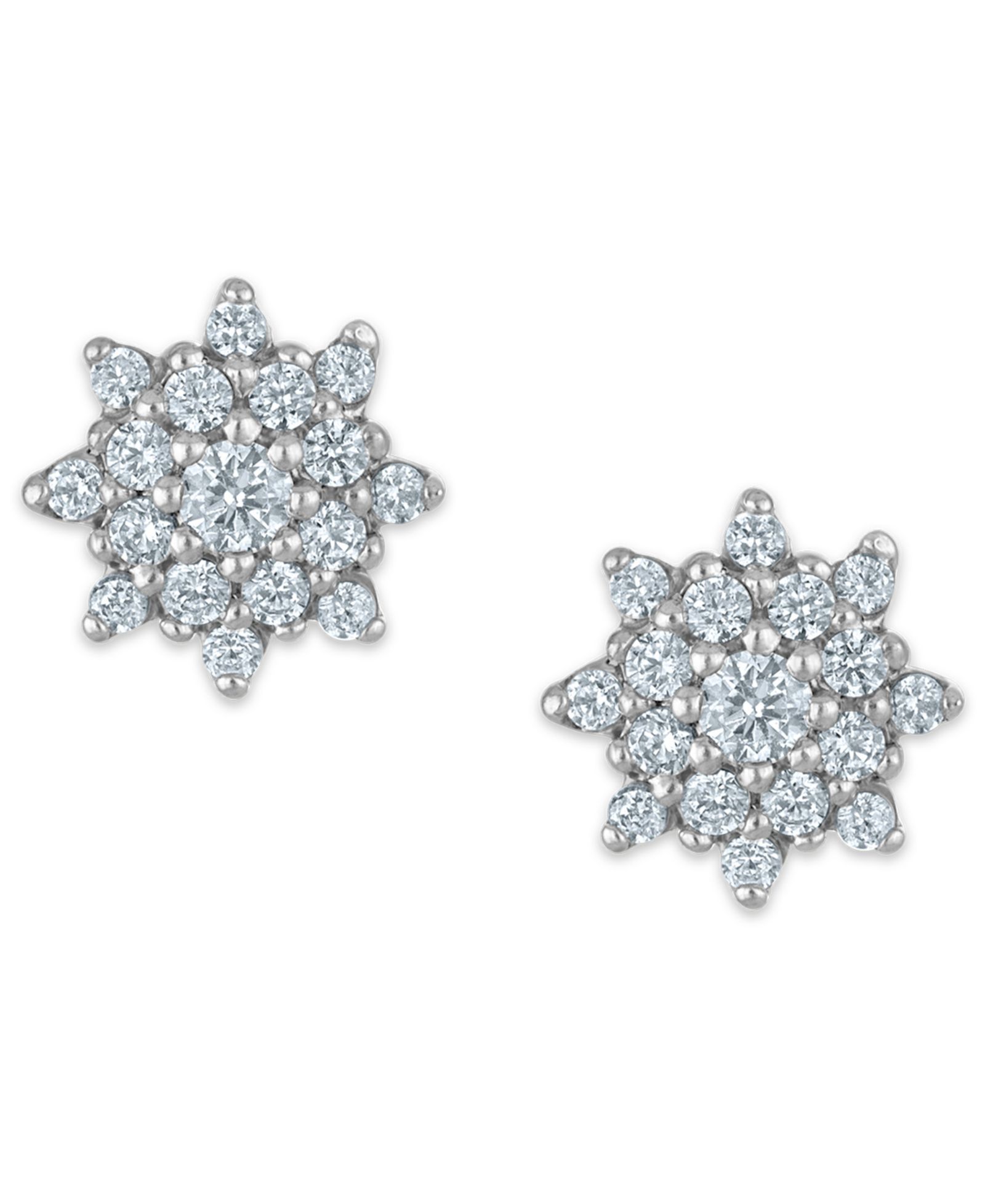 Серьги-гвоздики Macy's White Diamond (0.25 ct. t.w.) в белом золоте 14k