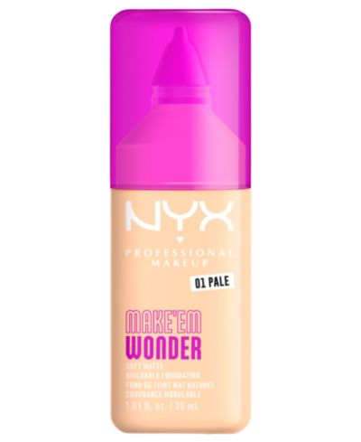 NYX Professional Makeup Make ‘Em Wonder Foundation с гиалуроновой кислотой, 24H Wear, 1.01 fl oz