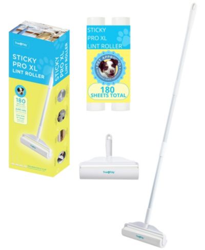 True & Tidy StickyPro XL Lint Roller Adjustable Length with Extra Wide Head