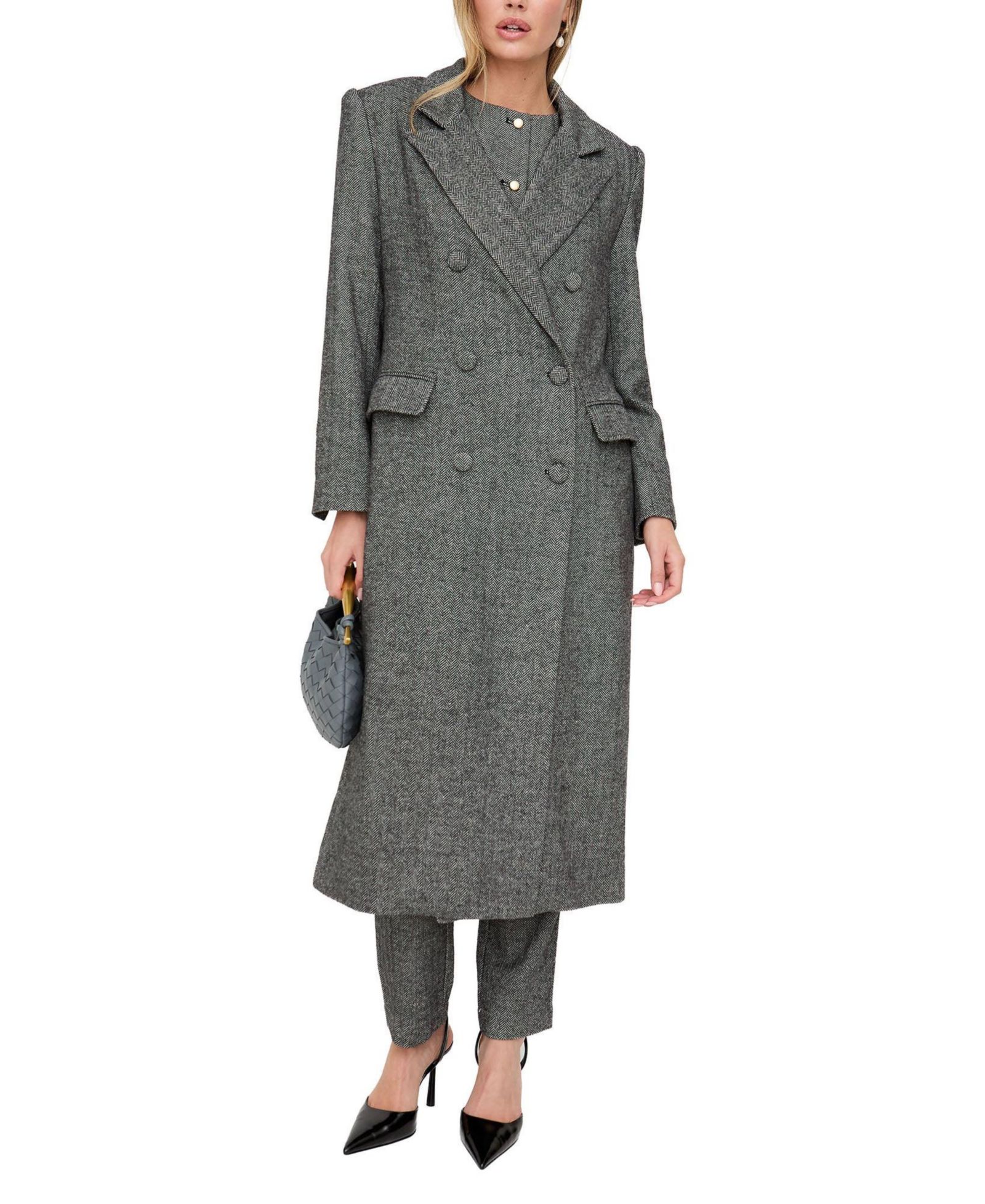 Lily and Lionel London Women's Jakki Tailored Herringbone Print Coat